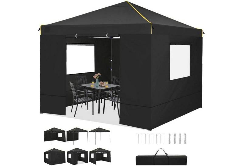 COBIZI Faltpavillon Faltpavillon 3x3m Wasserdicht Stabil mit Seitenwänden Schwarz COBIZI Faltpavillon Faltpavillon 3x3m Wasserdicht Stabil mit Seitenwänden Schwarz von COBIZI
