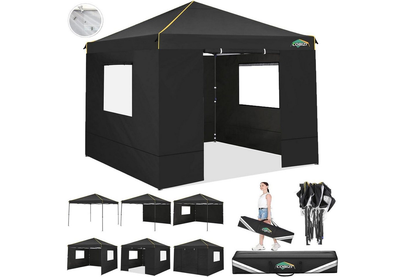 COBIZI Faltpavillon Pavillon 3x3 Wasserdicht Stabil Faltpavillon Profi UV-Schutz COBIZI Faltpavillon Pavillon 3x3 Wasserdicht Stabil Faltpavillon Profi UV-Schutz von COBIZI