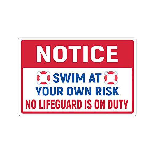 COCAINK Metallschild "Swim at Your Own Risk No Lifeguard is On Duty", Verkehrsschild, Warnschild, lustig, einfache Wanddekoration, Warnung für Sicherheit, Schlafzimmer, Bar, Zimmer, Hund, Outdoor COCAINK Metallschild "Swim at Your Own Risk No Lifeguard is On Duty", Verkehrsschild, Warnschild, lustig, einfache Wanddekoration, Warnung für Sicherheit, Schlafzimmer, Bar, Zimmer, Hund, Outdoor von COCAINK
