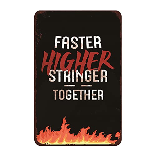 COCAINK Metallschild mit Aufschrift "Faster Higher Stringer Together", Retro-Wanddekoration für Männerhöhlenschilder und Dekoration, Bierbar, Kneipenschild von COCAINK