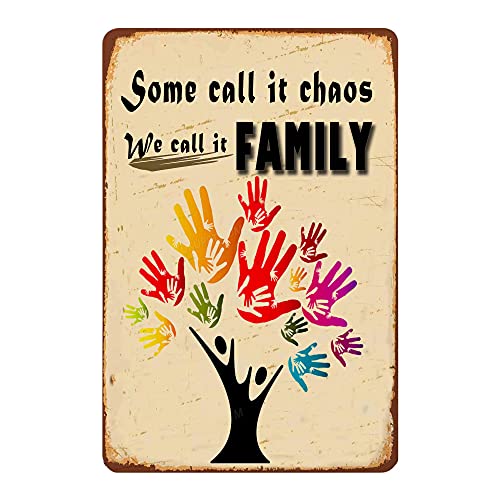 COCAINK Metallschilder "Some Call It Chaos We Call It Family" Vintage für Zuhause & Bar Kaffee Büro Wanddekoration von COCAINK