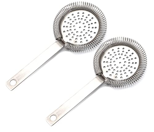 Professional Barsieb für Cocktails aus Poliert Edelstahl Cocktailsieb passend auf alle Shaker Hochwertiges Barzubehör Cocktail Hawthorne Strainer Barman Throwing Cocktail (2 Stück) von Cocktail7