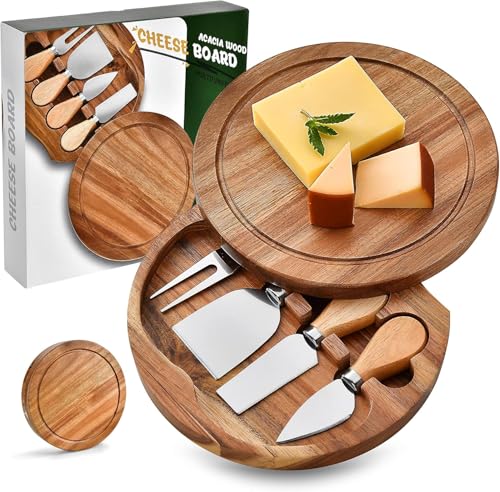 COCOBOSS Käsebrett mit Käsemesser Set und Schieferplatte – Servierplatte aus Holz für Käse und Appetithäppchen COCOBOSS Käsebrett mit Käsemesser Set und Schieferplatte – Servierplatte aus Holz für Käse und Appetithäppchen von COCOBOSS