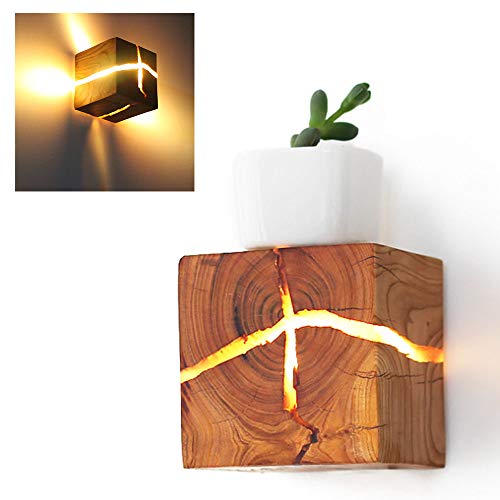 COCOL LED Rissige Holz Wandleuchte Nachtlicht 5W Holz Rissige Wandlampe Nachttischlampe Beleuchtungssystem Ist Geeignet Für Schlafzimmer, Arbeitszimmer, Wohnzimmer Dekorative Licht von COCOL