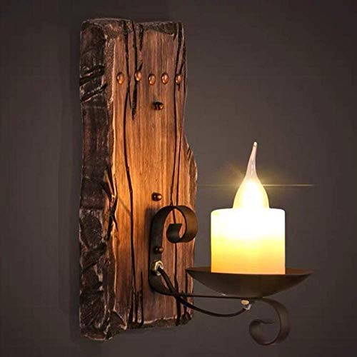 COCOL Retro Wandleuchte Korridor Beleuchtung Wandlampe E14 Massivholz Alte Hängelampe Geeignet Für Halle Wand Restaurant Café Beleuchtungssystem von COCOL