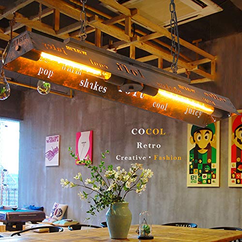 Vintage Pendellampe Industrie Alten Hängelampe E27 * 2 Bar Beleuchtung Pendelleuchte Wohnzimmer Esszimmer Schlafzimmer Schlafzimmer Dekoration Atmosphäre Kronleuchter von COCOL