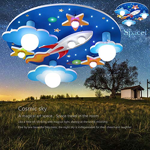 LED Kinderzimmer Deckenleuchte Kosmische Stern Deckenlampe Cartoon Licht Für Jungen Und Mädchen Dimmbare Decke Kronleuchter Babyzimmer Schlafzimmer Beleuchtung Dekorative Licht Schlaflicht von COCOL