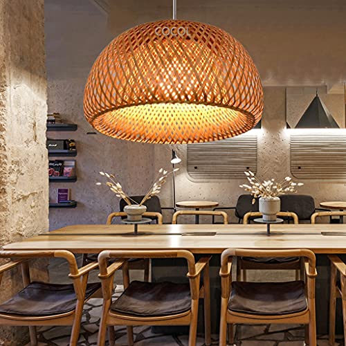 Vintage Deckenlampe Bambus Rattan - Laterne Kreative Deckenleuchte Runde Deckenleuchte E27 Retro-Leuchte LED-Für Das Schlafzimmer Restaurant Schlafzimmer Wohnzimmer Cafe Teehaus Lighting,45cm von COCOL
