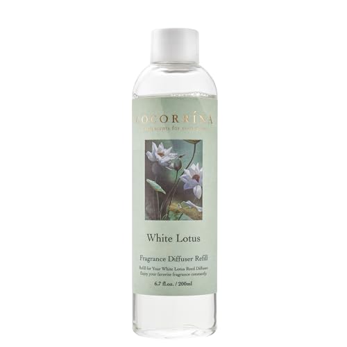 COCORRÍNA Raumduft Diffuser Nachfüller Weißer Lotus 200ml, Diffuser Nachfüllen, Zimmerduft, für Schlafzimmer, Bad Büro Home Décor von COCORRÍNA