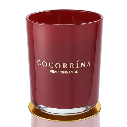Cocorrína Candle Duftkerze im Glas - Birne Zimt, Brenndauer bis zu 46 Stunden mit 2 Dochten, Natürliche Soja-Kerze, Weihnachten Geschenk Kerze, 420g von COCORRÍNA