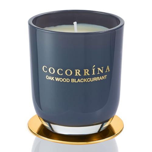Cocorrína Candle Duftkerze im Glas - Eichenholz Schwarze Johannisbeere, Brenndauer bis zu 22 Stunden, Natürliche Soja-Kerze, Weihnachten Geschenk Kerze, 180g von COCORRÍNA