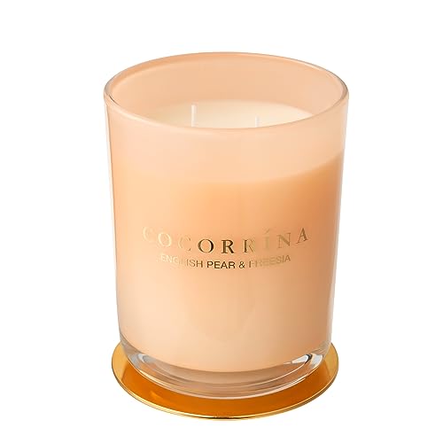 Cocorrína Candle Duftkerze im Glas - Englische Birne & Freesie, Brenndauer bis zu 46 Stunden mit 2 Dochten, Natürliche Soja-Kerze, Weihnachten Geschenk Kerze, 420g von COCORRÍNA