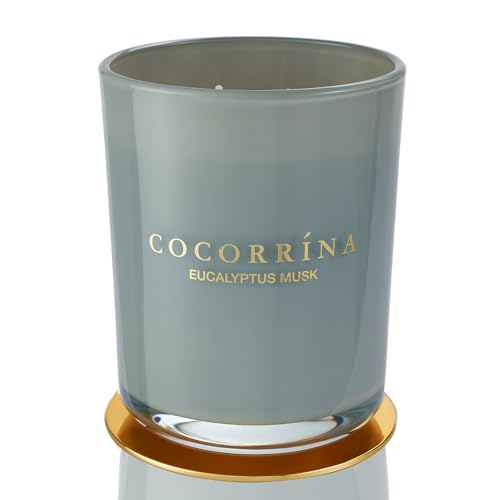 Cocorrína Candle Duftkerze im Glas - Eukalyptus Moschus, Brenndauer bis zu 46 Stunden mit 2 Dochten, Natürliche Soja-Kerze, Weihnachten Geschenk Kerze, 420g von COCORRÍNA