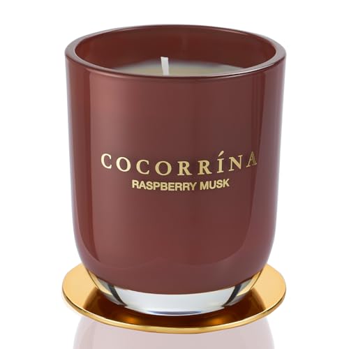 Cocorrína Candle Duftkerze im Glas - Himbeere Moschus, Brenndauer bis zu 22 Stunden, Natürliche Soja-Kerze, Weihnachten Geschenk Kerze, 180g von COCORRÍNA
