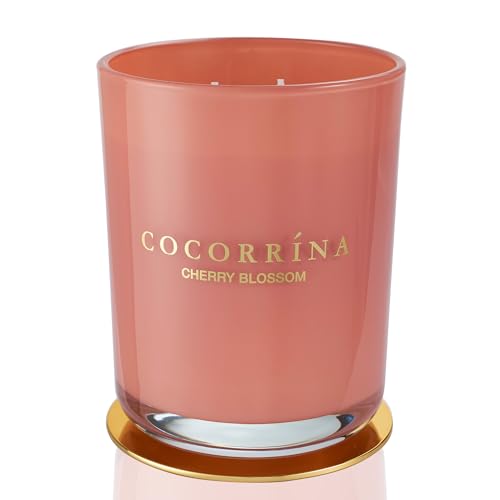 Cocorrína Candle Duftkerze im Glas - Kirschblüte, Brenndauer bis zu 46 Stunden mit 2 Dochten, Natürliche Soja-Kerze, Weihnachten Geschenk Kerze, 420g von COCORRÍNA