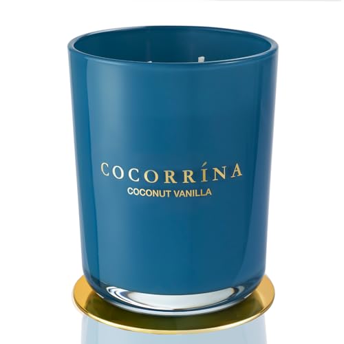 Cocorrína Candle Duftkerze im Glas - Kokosnuss Vanille, Brenndauer bis zu 46 Stunden mit 2 Dochten, Natürliche Soja-Kerze, Weihnachten Geschenk Kerze, 420g von COCORRÍNA