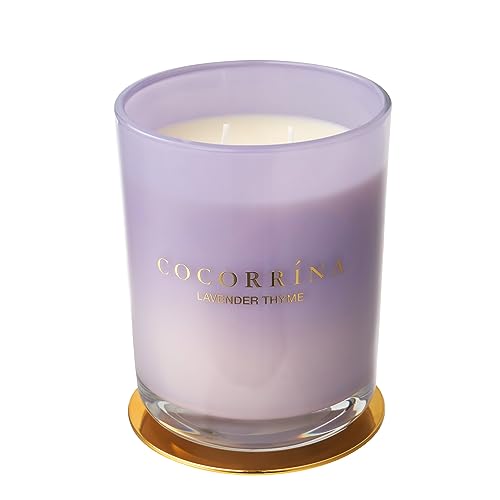 Cocorrína Candle Duftkerze im Glas - Lavendel-Thymian, Brenndauer bis zu 46 Stunden mit 2 Dochten, Natürliche Soja-Kerze, Weihnachten Geschenk Kerze, 420g von COCORRÍNA