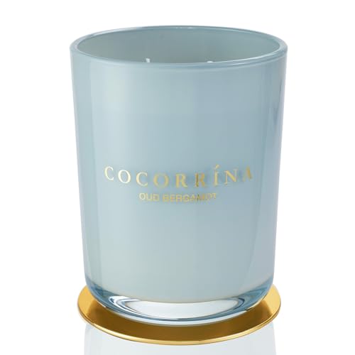 Cocorrína Candle Duftkerze im Glas - Oud Bergamotte, Brenndauer bis zu 46 Stunden mit 2 Dochten, Natürliche Soja-Kerze, Weihnachten Geschenk Kerze, 420g von COCORRÍNA