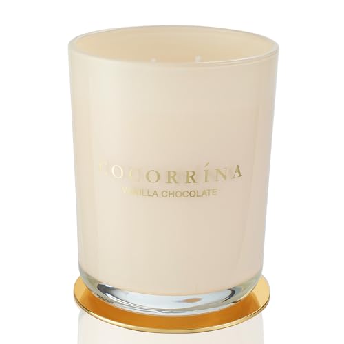 Cocorrína Candle Duftkerze im Glas - Vanille-Schokolade, Brenndauer bis zu 46 Stunden mit 2 Dochten, Natürliche Soja-Kerze, Weihnachten Geschenk Kerze, 420g von COCORRÍNA