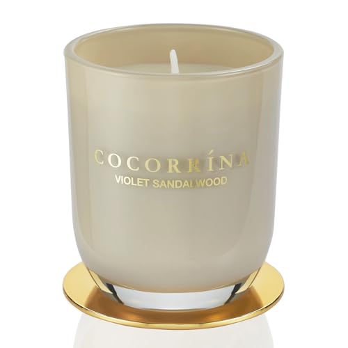 Cocorrína Candle Duftkerze im Glas - Veilchen Sandelholz, Brenndauer bis zu 22 Stunden, Natürliche Soja-Kerze, Weihnachten Geschenk Kerze, 180g von COCORRÍNA