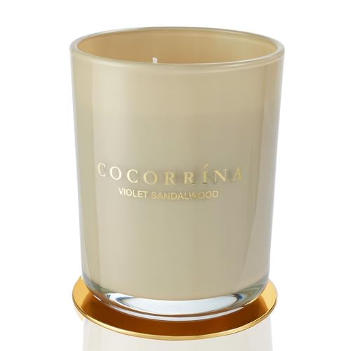 Cocorrína Candle Duftkerze im Glas - Veilchen Sandelholz, Brenndauer bis zu 46 Stunden mit 2 Dochten, Natürliche Soja-Kerze, Weihnachten Geschenk Kerze, 420g von COCORRÍNA