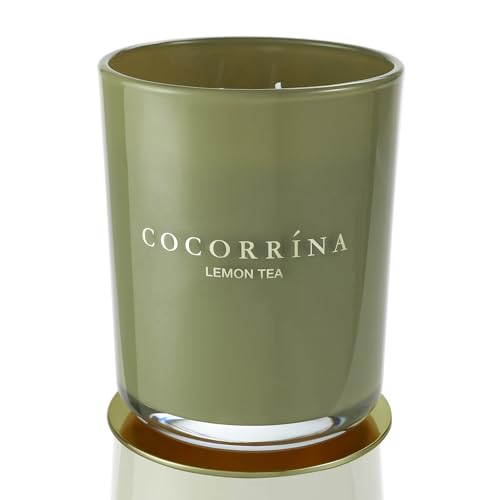 Cocorrína Candle Duftkerze im Glas - Zitrone Tee, Brenndauer bis zu 46 Stunden mit 2 Dochten, Natürliche Soja-Kerze, Weihnachten Geschenk Kerze, 420g von COCORRÍNA