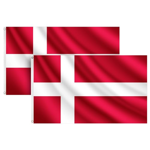 COCOSY 2 Stück Dänemark Fahne - 90 x 150 cm 100% Polyester Flagge Mit Messing-Ösen - Wetterfeste & Langlebige Denmark DK Flagge für Sport & Feierlichkeiten COCOSY 2 Stück Dänemark Fahne - 90 x 150 cm 100% Polyester Flagge Mit Messing-Ösen - Wetterfeste & Langlebige Denmark DK Flagge für Sport & Feierlichkeiten von COCOSY
