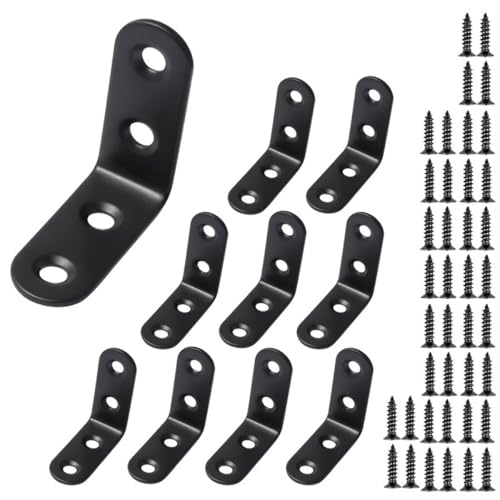 10 Stück Winkelverbinder, Edelstahl Winkel Metallwinkel 90 Grad L Form Möbelwinkel Kleine Winkel Metall Mit 40 Schraube für Holz Möbel Tabelle Stuhl (50*50*16mm) von COCPZ&ZL