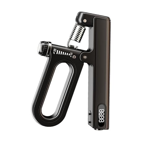 Handgriffstärkungsgerät mit Zähler, Verstellbarer Griffkrafttrainer, Einstellbarer Widerstand 22–260 lbs Handgelenkstärkungstrainer mit Zähler (Color : Black) von COCZOO