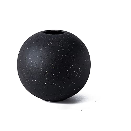 Kugelvase aus Keramik, Schwarze Kugelform, Blumentopf-Ornamente, Hochzeiten oder besondere Anlässe, Matte Vasen für Moderne Tischregale, Heimdekoration (Color : D) von COCZOO