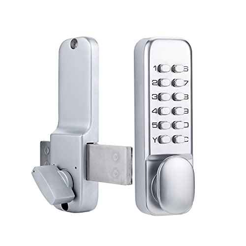 Edelstahl 100% Mechanische Türschlösser mit Tastaturen Türknauf, Wasserdicht Keyless Entry Door Keypad Riegelschloss mit Griff, Digitale Kombination Vordertürschloss Set, 2 in 1 Code/Schlüssel von CODACE
