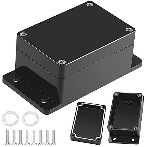 CODIRATO 2 Stück Elektronik Gehäuse Kunststoff Anschlusskasten Anschlussdose Electronic Project Box Klein Abzweigdose Black Project Dustproof Plastic Box Case Indoor Outdoor von CODIRATO