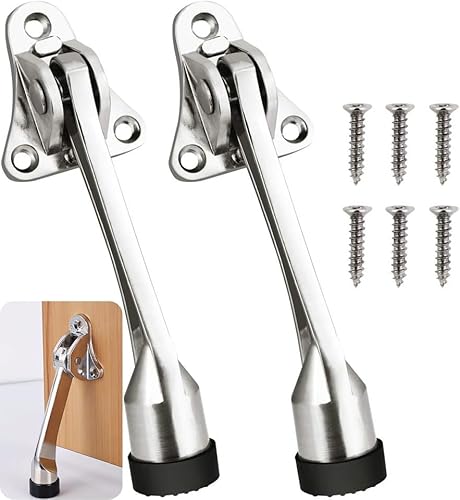 CODIRATO 2 Stück Türstopper Verstellbarer Türfeststeller Zinklegierung Türhalter mit Gummipuffer Bodentürstopper für alle Türen im Bad, Küche, Schlafzimmer CODIRATO 2 Stück Türstopper Verstellbarer Türfeststeller Zinklegierung Türhalter mit Gummipuffer Bodentürstopper für alle Türen im Bad, Küche, Schlafzimmer von CODIRATO