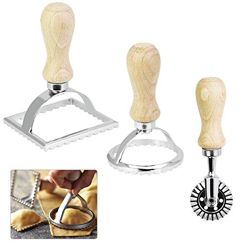 CODIRATO 3 Stück Ravioli Cutter Maultaschen Ausstecher Edelstahl Ravioli Ausstecher Set Ravioli Stamp unterschiedliche Ravioli Former von CODIRATO