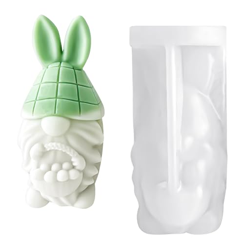 3D Ostereier Silikonform Kerze, Ostern Wichtel Kerzeform, Kaninchen Ei Zwerge Silikonform Handgefertigte Kerzenform Ostereierform DIY Fondant Pralinen Backformchen Ostern Wichtel (C) von COEKI