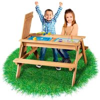 2in1 Kindersitzgruppe +Sand-und Wasserspieltisch Kinder Picknicktisch - natur - Coemo von COEMO