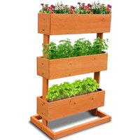 Coemo Vertikalbeet Hochbeet 3 Etagen inkl. Pflanzfolie 50x30x75 - natur von COEMO