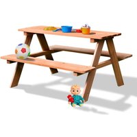 Picknicktisch Holz Kinder Sitzgruppe Gartentisch Sitzgarnitur Braun - Braun - Coemo von COEMO