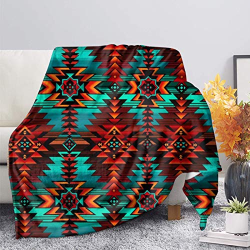 COEQINE Azteken-Decke, Tribal-Stil, Überwurf, Decke, Flanell, ultraweich, leicht, Reisedecke für Couch, Bett, wendbar, Bettüberwurf, Decke für Couch Bett von COEQINE