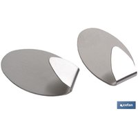 2 Stück selbstklebende Kleiderbügel Oval INOX Groß von COFAN