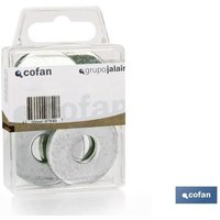 30u Blisterpackung. Flache Unterlegscheiben Breitflügel DIN 9021 M4 Zink 30u Blisterpackung. Flache Unterlegscheiben Breitflügel DIN 9021 M4 Zink von COFAN