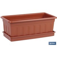 Cofan - Brauner Übertopf Orangenblütenmodell 40x20x15,5+Platte 38x16,6cm von COFAN