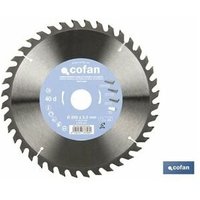 Holz-Gehrungsscheibe Ø250 x 30 mm, 40 Zähne Holz-Gehrungsscheibe Ø250 x 30 mm, 40 Zähne von COFAN