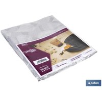 Fleckenbeständige Tischdecke aus Harz mit Blattmuster, 140 x 250 cm, 60 % Baumwolle und 40 % Polyester, Weiß und Grau von COFAN