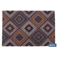 Cofan - Fußmatte für den Eingangsbereich mit Rautendesign in dunklen Tönen, 50 x 70 cm, aus Polyester und pvc mit rutschfester Unterseit Cofan - Fußmatte für den Eingangsbereich mit Rautendesign in dunklen Tönen, 50 x 70 cm, aus Polyester und pvc mit rutschfester Unterseit von COFAN