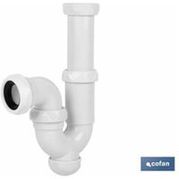 Gebogener Siphon mit Ø32-40 Ablauf und Bidet-Waschtischventil 1 1/2 x 70 von COFAN