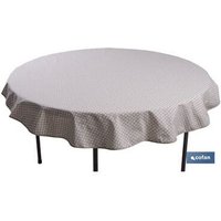 Runde schmutzabweisende Harztischdecke mit weißem Tupfendruck, Ø140 cm, 50 % Baumwolle, 50 % Polyester Runde schmutzabweisende Harztischdecke mit weißem Tupfendruck, Ø140 cm, 50 % Baumwolle, 50 % Polyester von COFAN