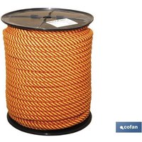 Spule mit spiralförmigem geflochtenem Seil, 8 mm, 200 m, Rot/Gelb von COFAN