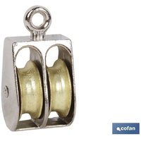 Vernickelte feste Doppelrolle (Ø40 mm) von COFAN