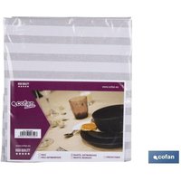 Wasserdichte, schmutzabweisende Tischdecke mit Streifenmuster, 140 x 200 cm, aus beigem und weißem Vinyl und Polyester Wasserdichte, schmutzabweisende Tischdecke mit Streifenmuster, 140 x 200 cm, aus beigem und weißem Vinyl und Polyester von COFAN